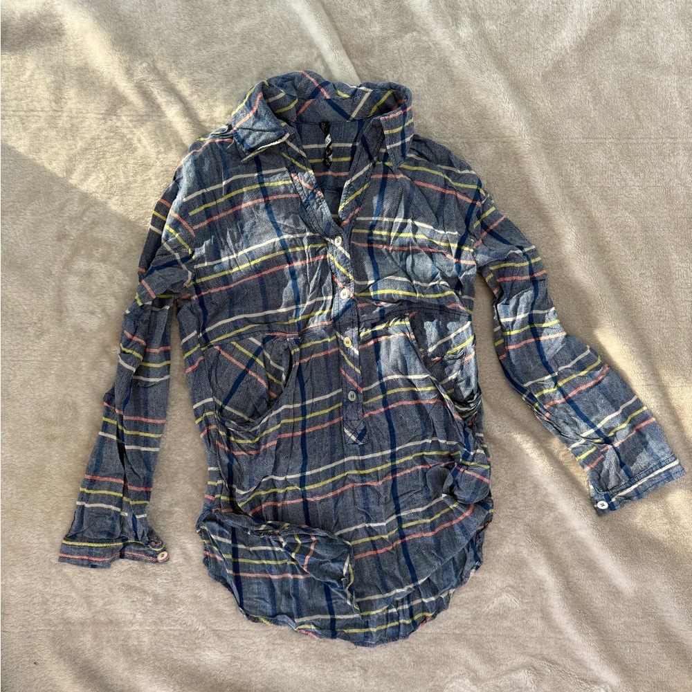 Plenty by Tracy Reese Anthropologie Plaid Tunic Button-Up Shirt
